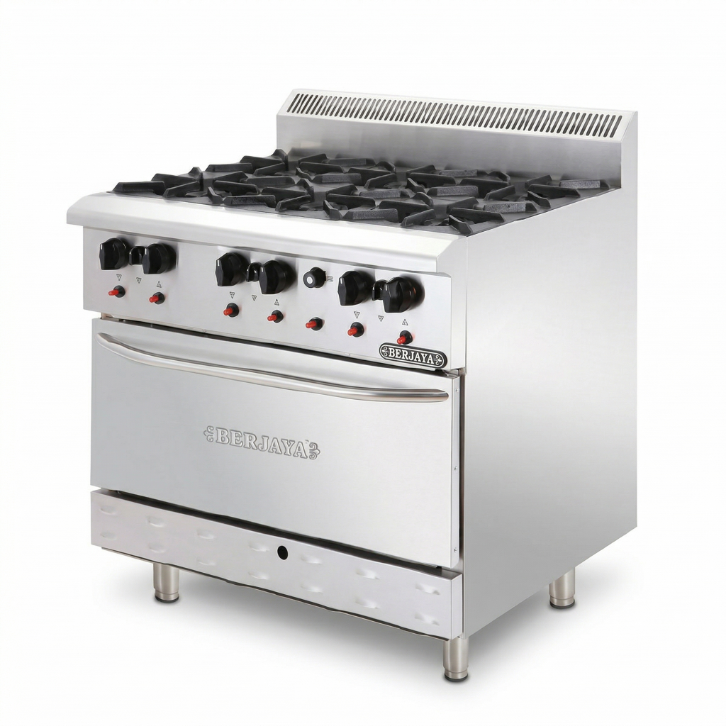 BẾP ÂU 4 HỌNG CÓ LÒ NƯỚNG BERJAYA DRO4 17