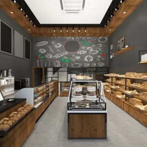 bakery coffee shop interior 3d 600nw 2394174101